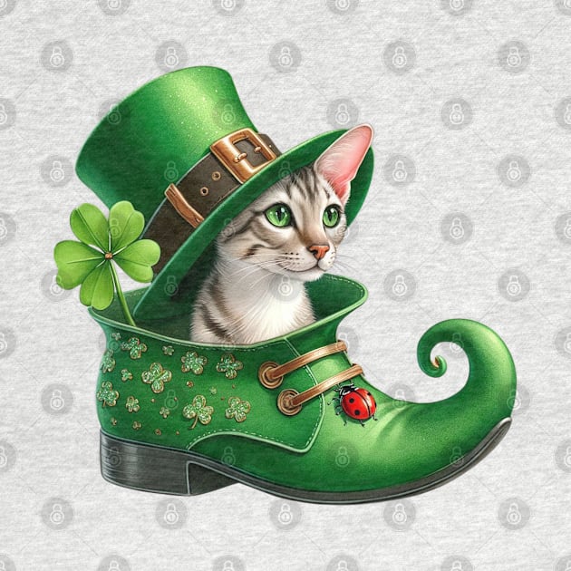 Oriental Shorthair Cat Shoes For Patricks Day by Chromatic Fusion Studio